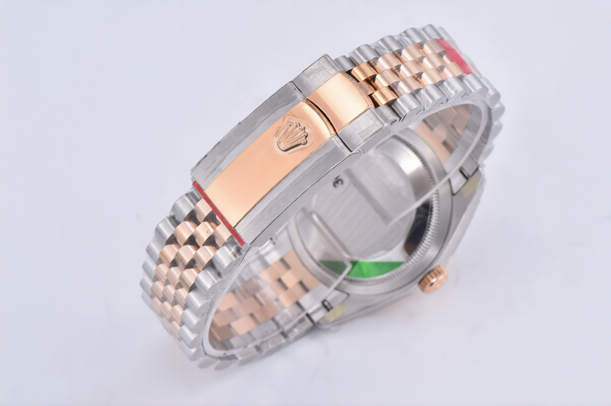 Rolex Date Just 36mm SS/RG Jubilee Bracelet Steel Silver Leaf Dial