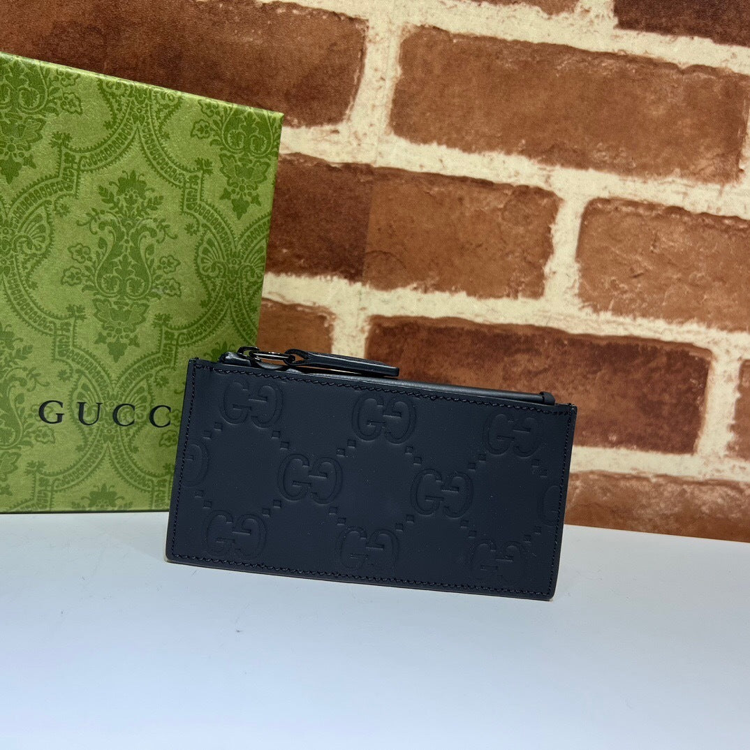 Gucci Rubber Effect Zip Coin Pouch Card Case