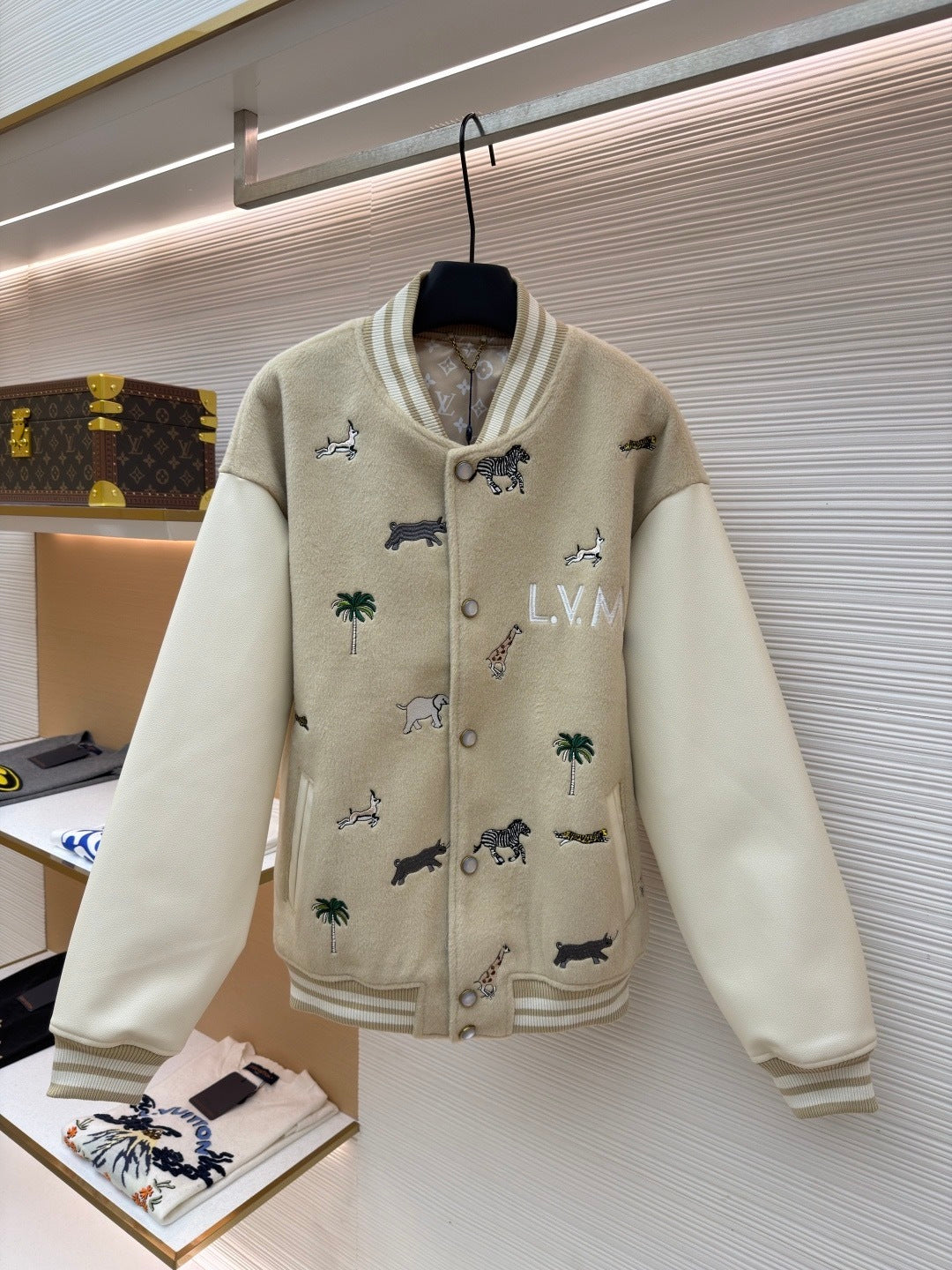 Louis Vuitton x The Darjeeling Limited Embroidered Varsity Blouson "Beige"