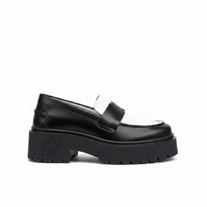 Hermes Leather Loafers "Black-White"