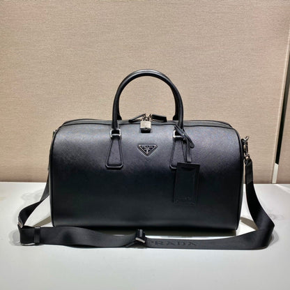 Prada Saffiano Leather Travel Bag "Black"