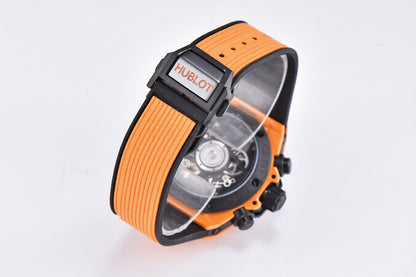 Hublot Big Bang Unico 42mm Orange Rubber Strap Orange Ceramic Sceleton Dial