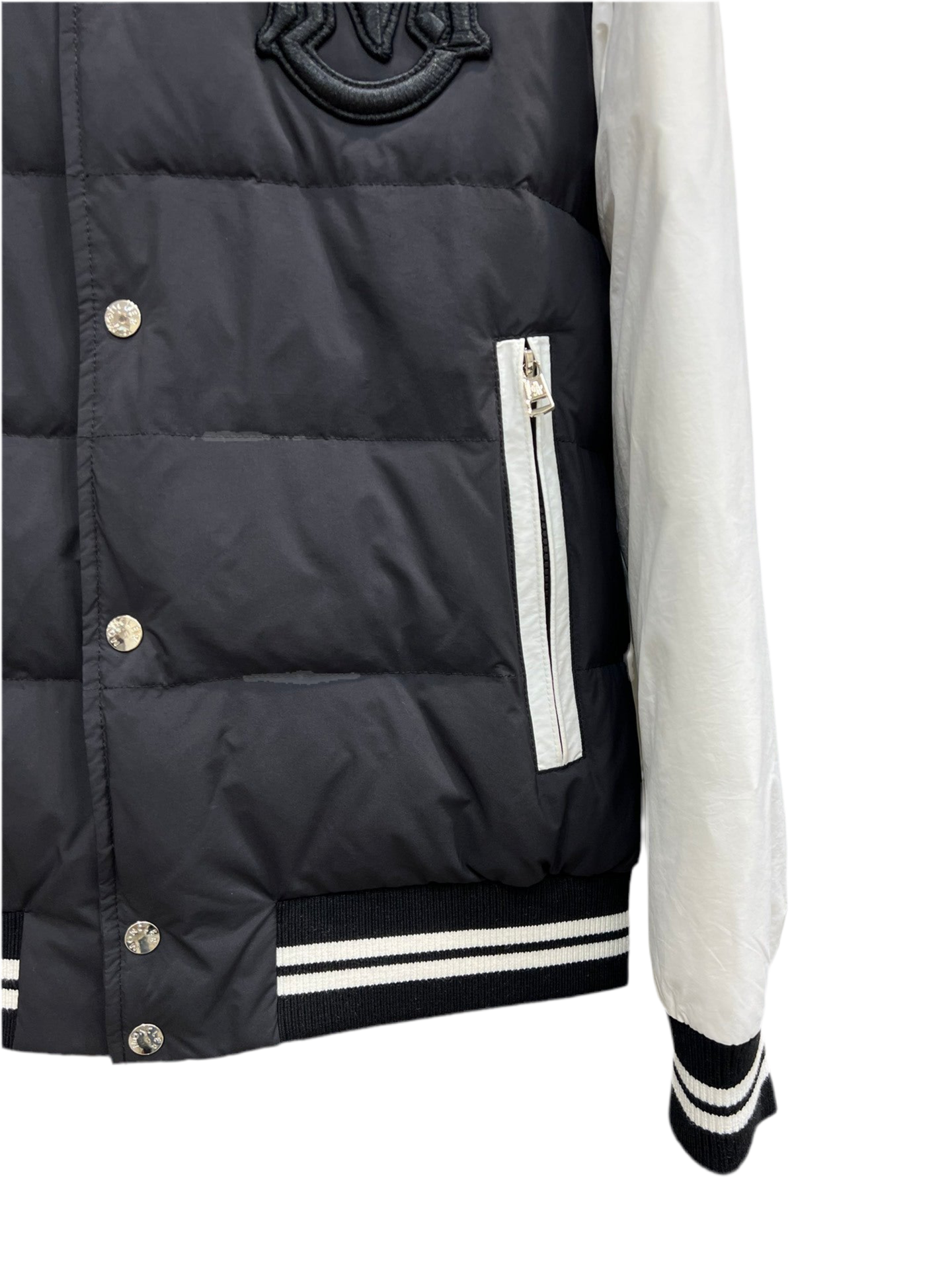 Moncler Bouchet Down Bomber Jacket "Black-White"