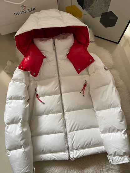Moncler Poirier Down Jacket "White-Red"
