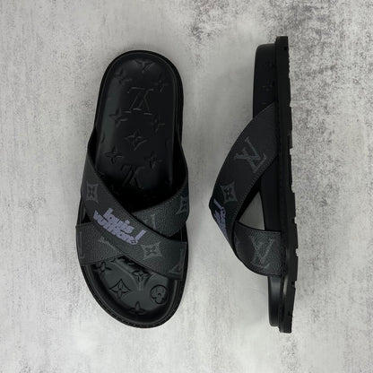 Louis Vuitton Slides "Black-Grey"