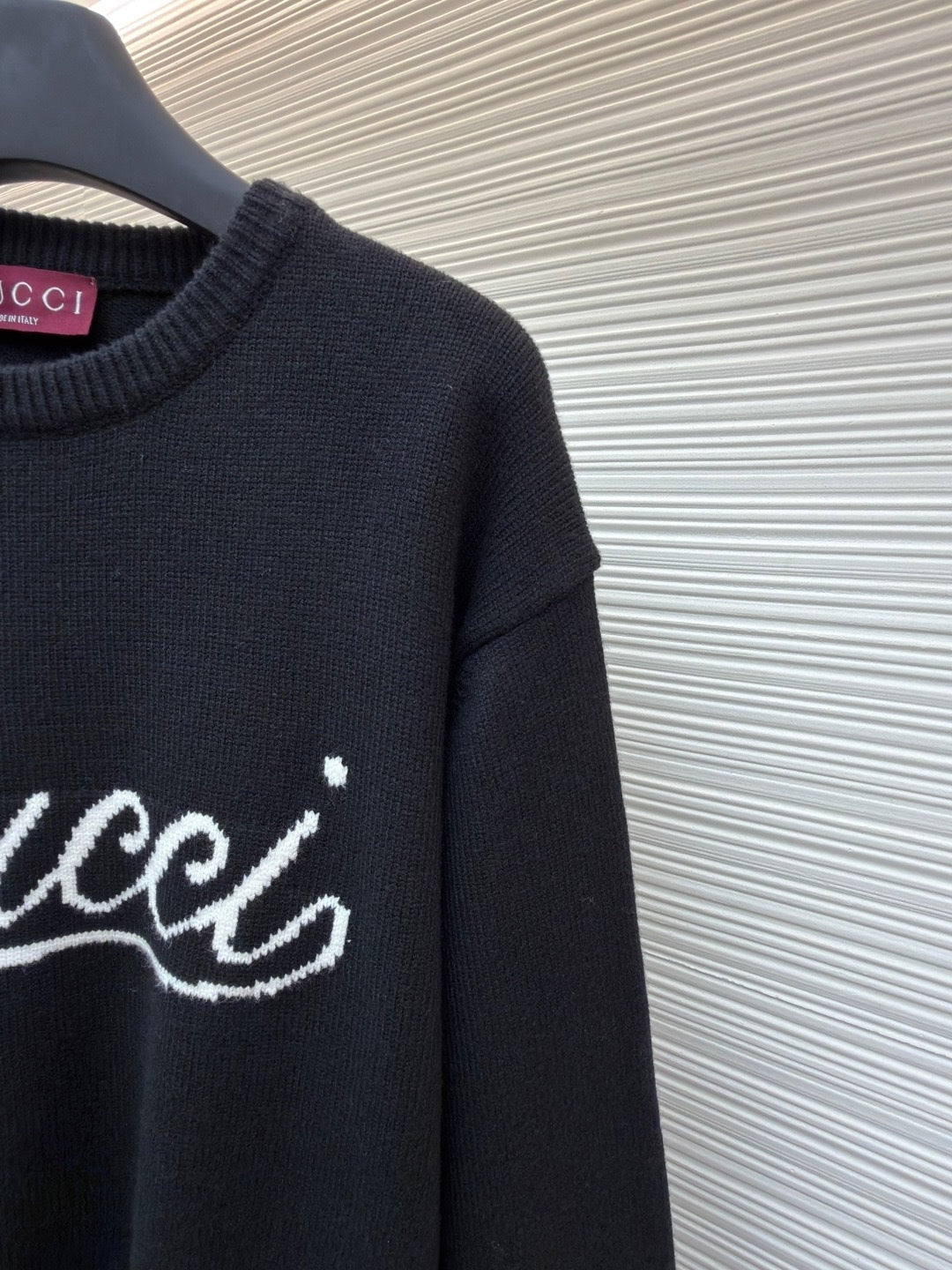Gucci Knit Wool Sweater with Intarsia "Black"