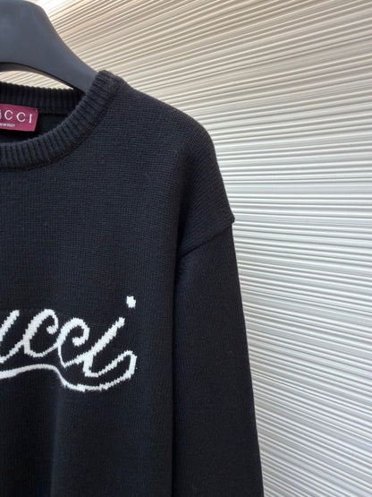 Gucci Knit Wool Sweater with Intarsia "Black"