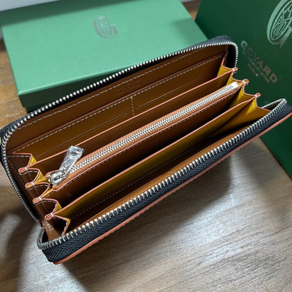Goyard Matignon GM Wallet "Black & Tan"