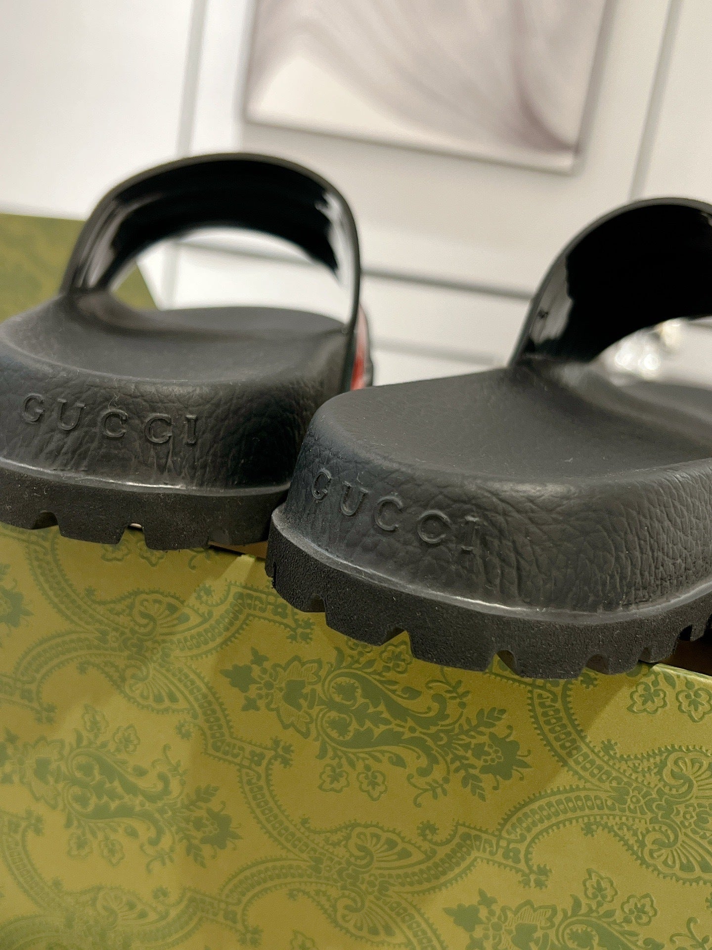 Gucci Slide Sandal with Web "Black"