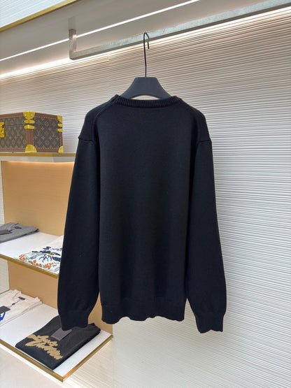 Gucci Knit Wool Sweater with Intarsia "Black"