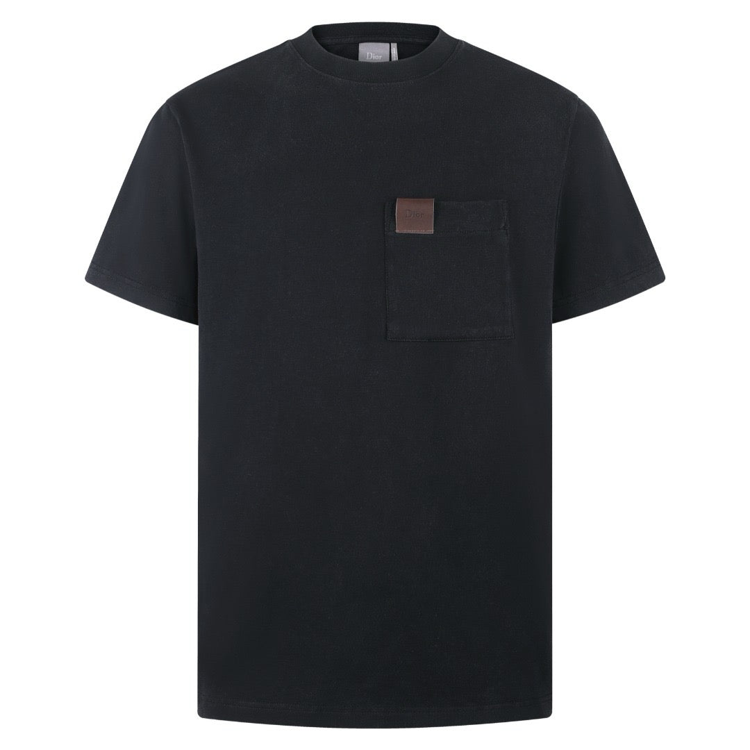 Dior T-Shirt with Pocket "Black Cotton Jersey"