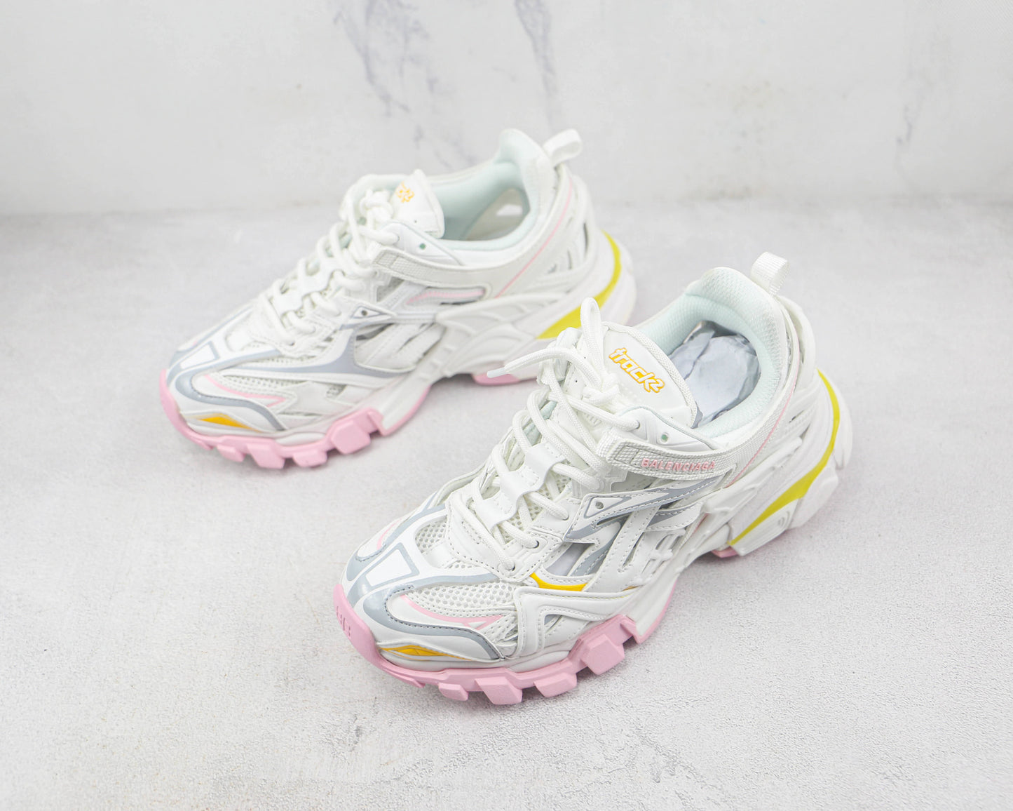 Balenciaga Track 2.0 "White-Yellow-Pink"