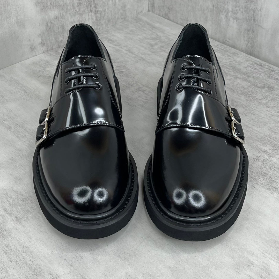 Dior Leather Derby Monk Strap Shoes "Black"