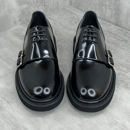 Dior Leather Derby Monk Strap Shoes "Black"