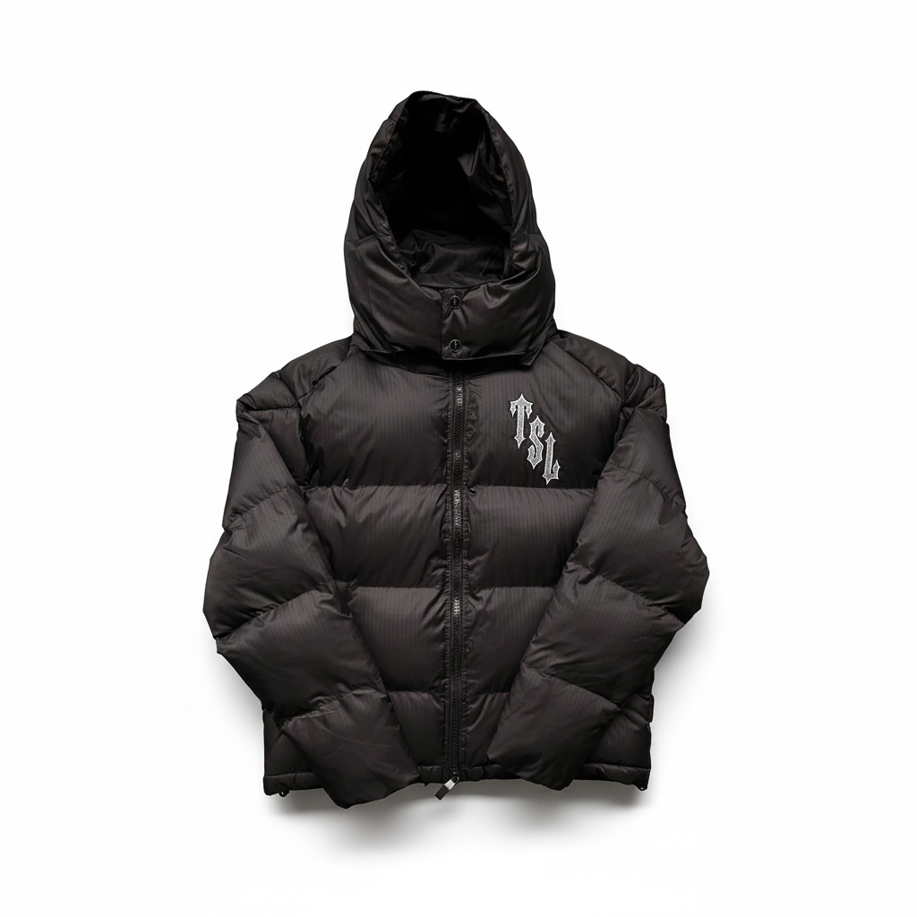 Trapstar Shooters Down Jacket "Black-Reflective Logo"