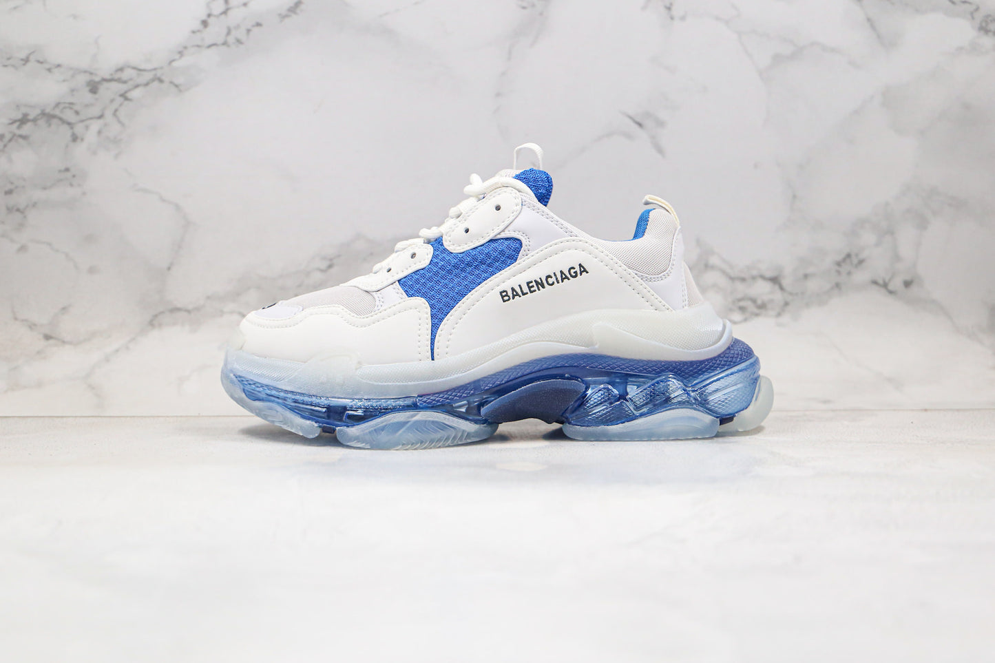 Balenciaga Triple S "White-Blue Clear Sole"