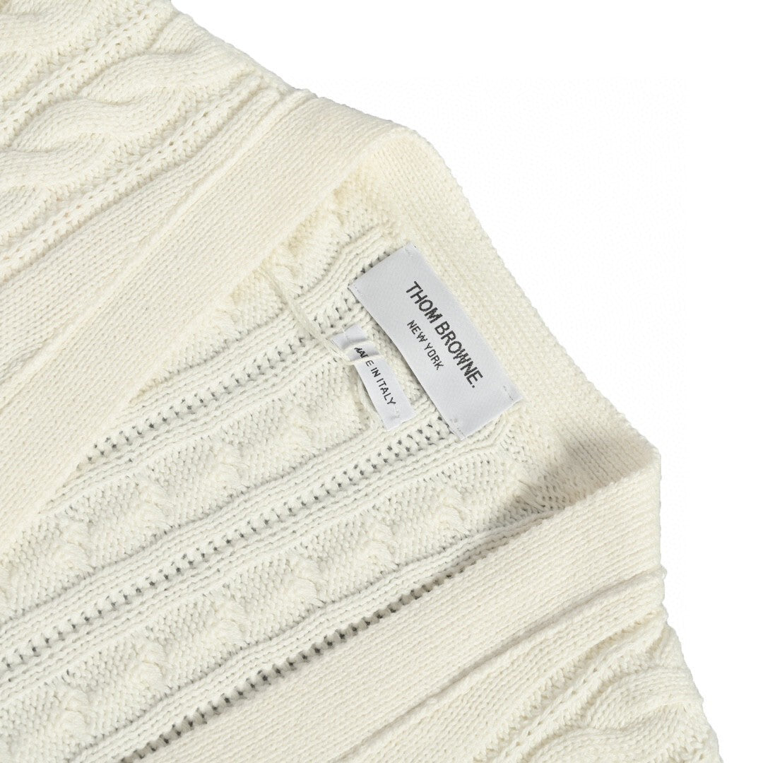 Thom Browne 4-Bar Cardigan "White"