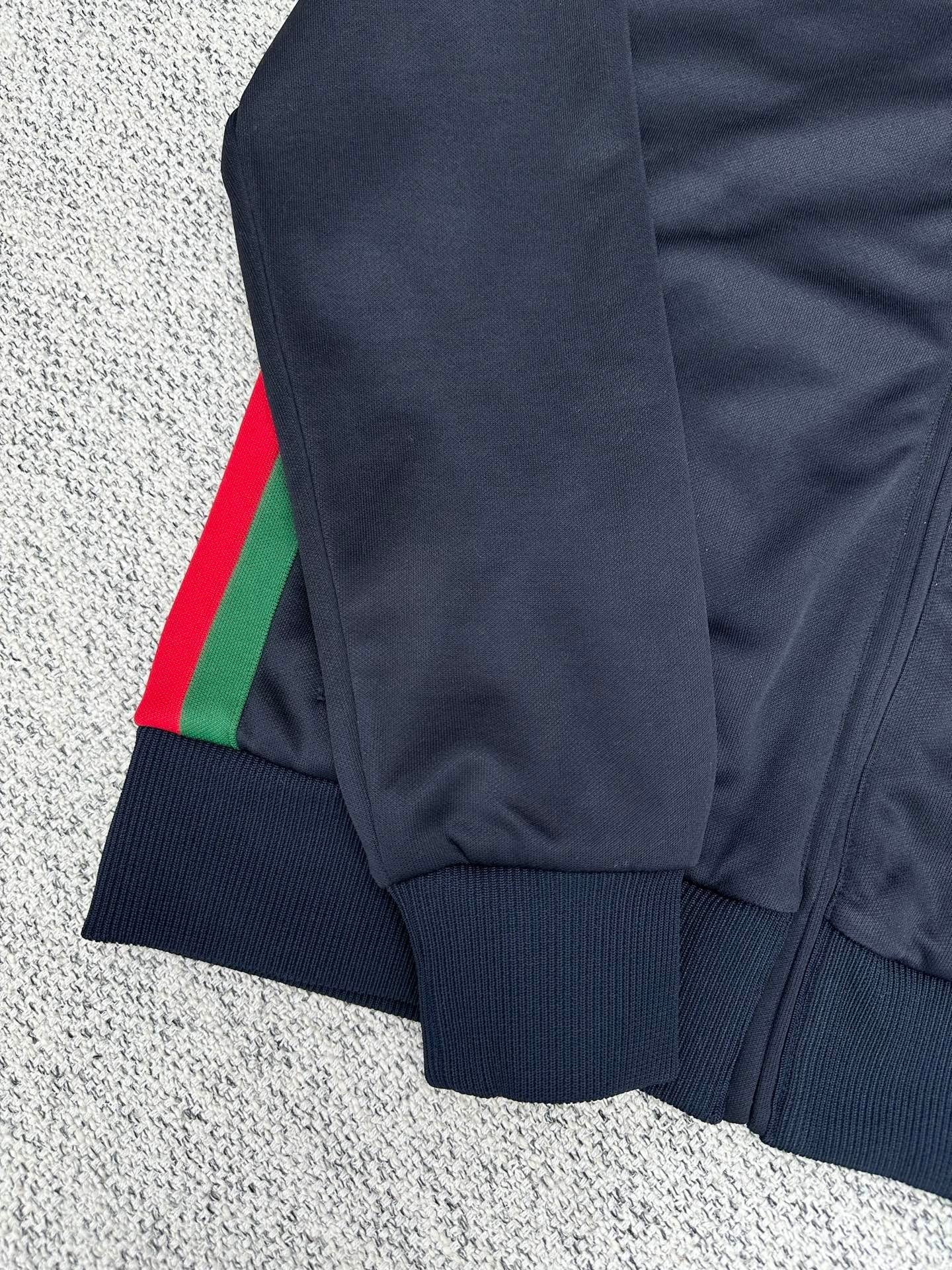 Gucci Technical Jersey Zip Jacket with Web "Dark Blue"