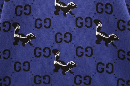 Gucci GG and Skunk Sweater "Purple-Black"