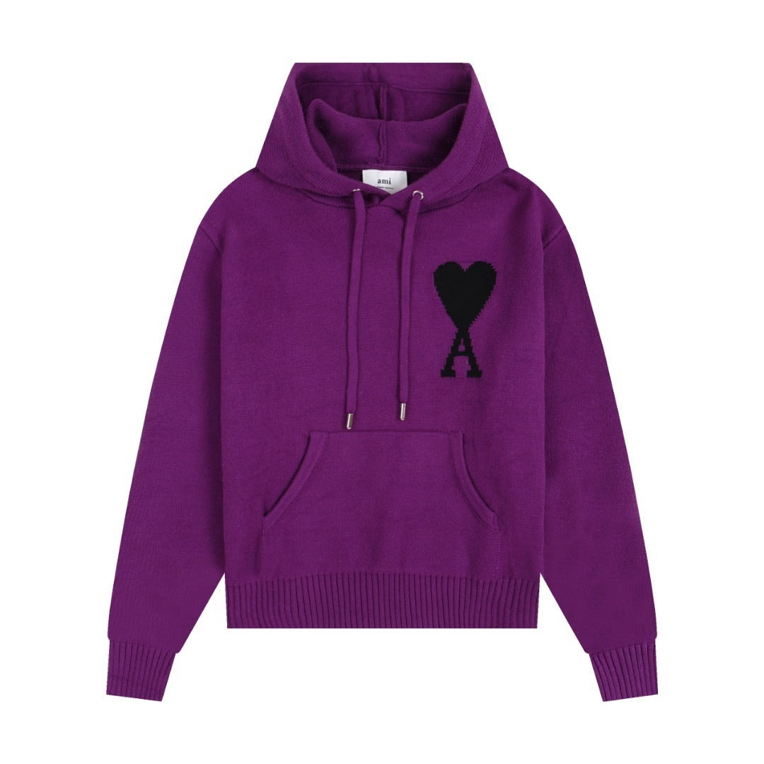 Ami Paris Ami De Coeur Hoodie "Purple"