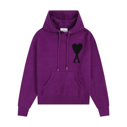 Ami Paris Ami De Coeur Hoodie "Purple"