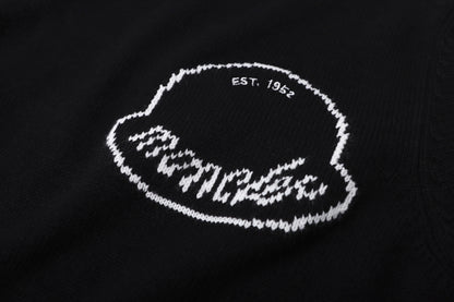 Moncler Black Embroidered Logo Wool Sweater "Black"