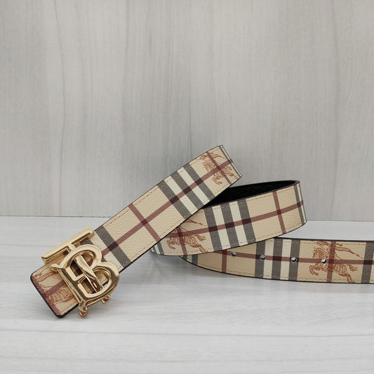 Burberry Leather Belt "Beige-Gold"