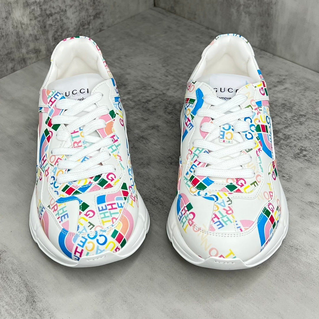 Gucci x The North Face Rhyton "White-Multicolour All Over Logo"