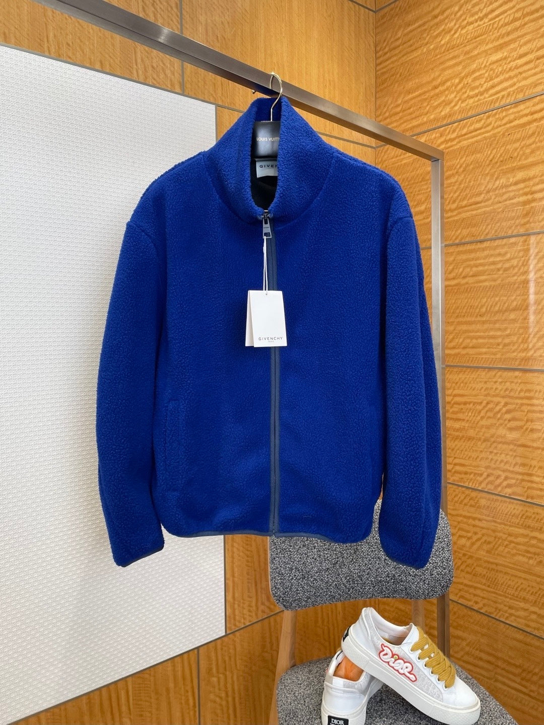 Givenchy Cotton Blend Fleece Jacket "Blue"