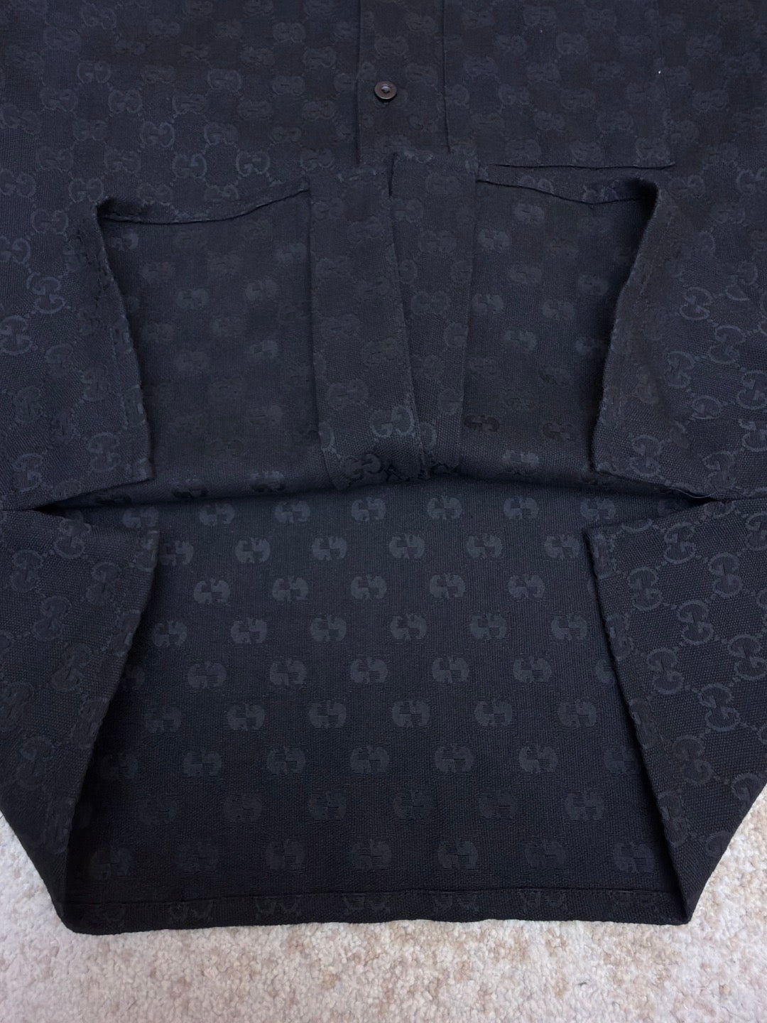 Gucci GG Canvas Linen Blend Bowling Shirt "Black"