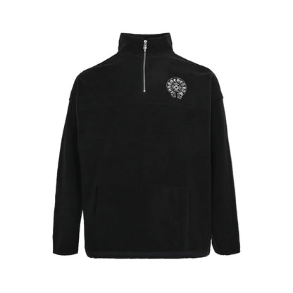 Chrome Hearts Half Zip Horse Shoe Fleece Jacket "Black"