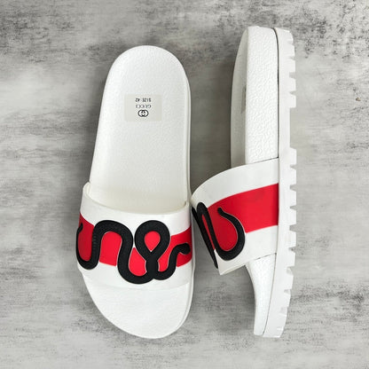 Gucci Snake Slides "White-Red-Black"