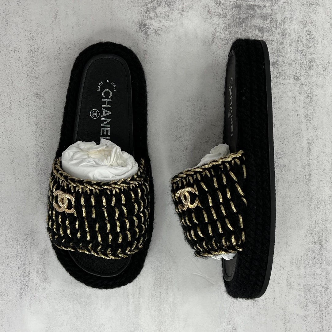 Chanel Slides "Black-Gold"