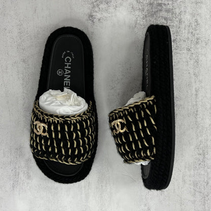 Chanel Slides "Black-Gold"