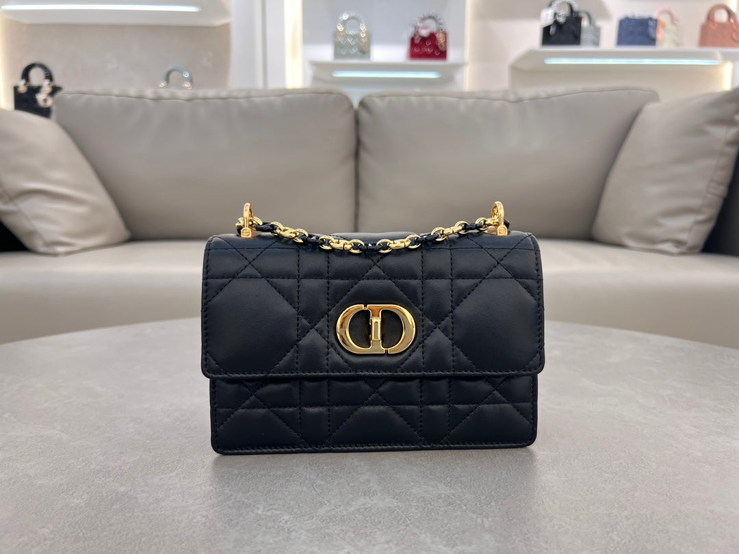Dior Miss Caro Mini Bag "Black Macrocannage Lambskin"