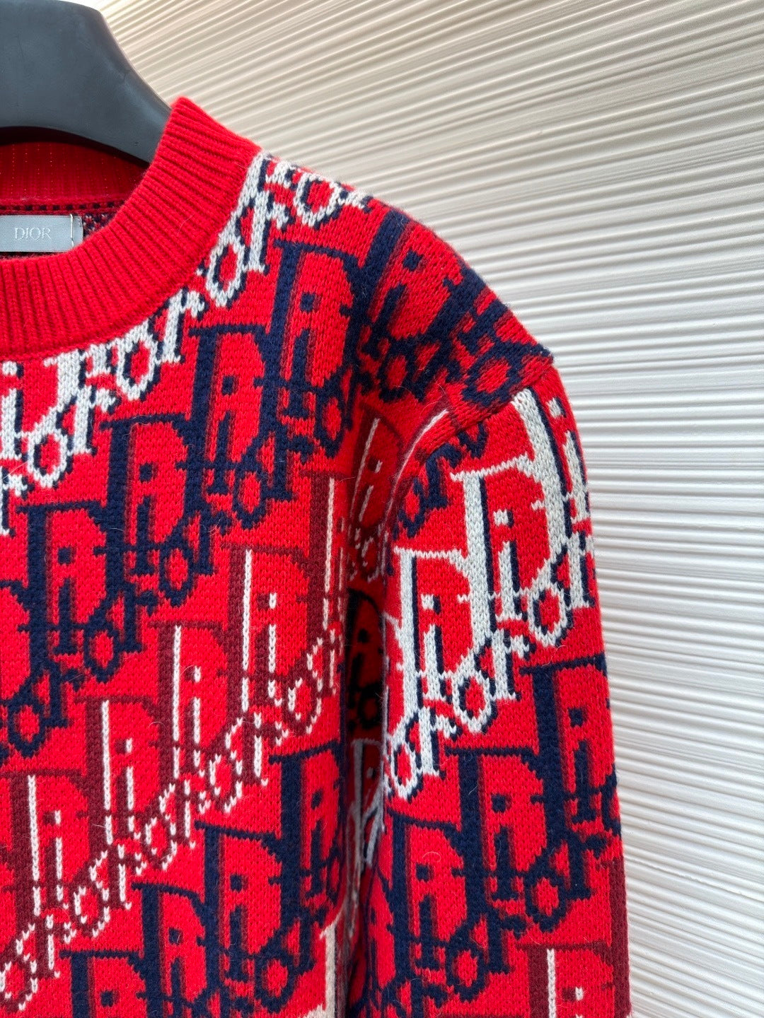 Dior Oblique Sweater "Red Wool Jacquard"
