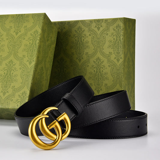 Gucci Leather Belt "Black-Gold"