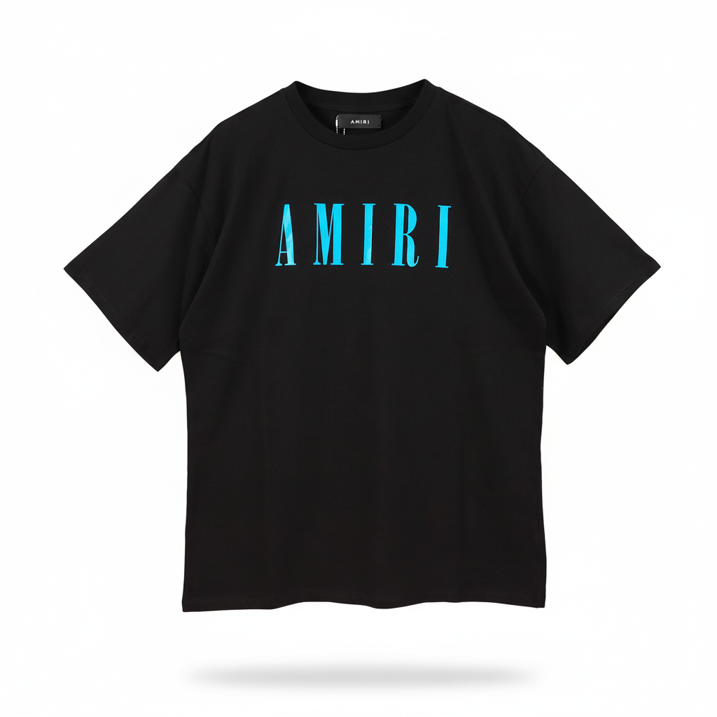 Amiri Logo Print T-Shirt "Black-Blue"