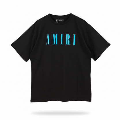 Amiri Logo Print T-Shirt "Black-Blue"
