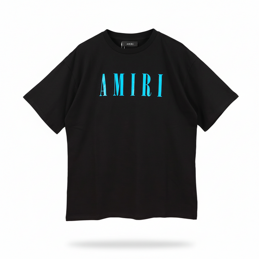 Amiri Logo Print T-Shirt "Black-Blue"