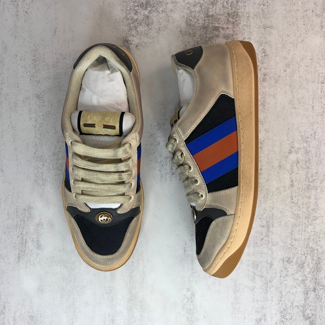 Gucci Screener "Distressed Beige-Black-Blue"