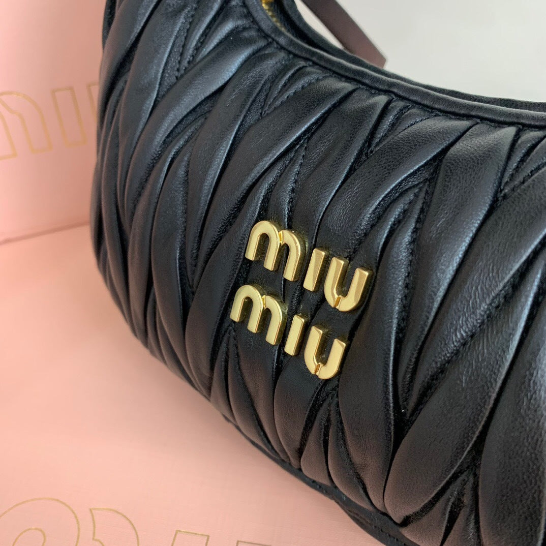 Miu Miu Wander Matelassé Nappa Leather Hobo Bag