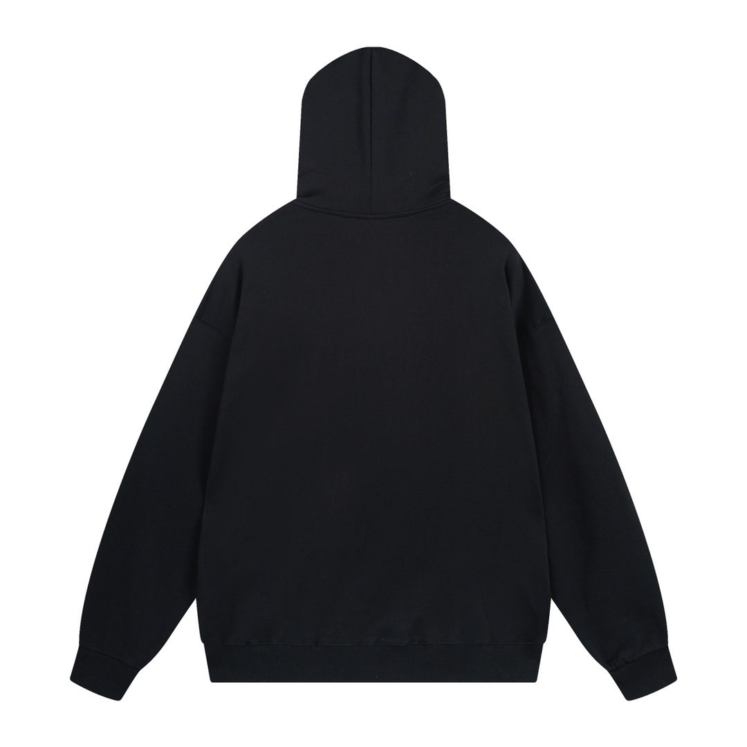 Balenciaga Distressed Caps Boxy Hoodie "Black-White"