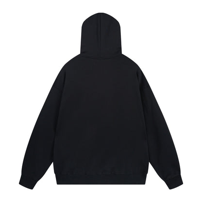 Balenciaga Distressed Caps Boxy Hoodie "Black-White"