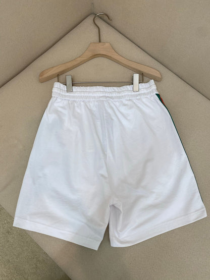 Gucci Cotton Piquet Shorts with Web "White"