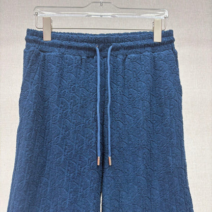 Dior Oblique Shorts "Navy Blue Terry Cotton Jacquard"