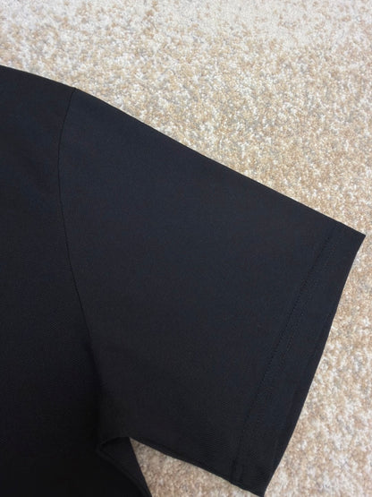 Prada Piqué Polo T-Shirt with Re-Nylon Details "Black"
