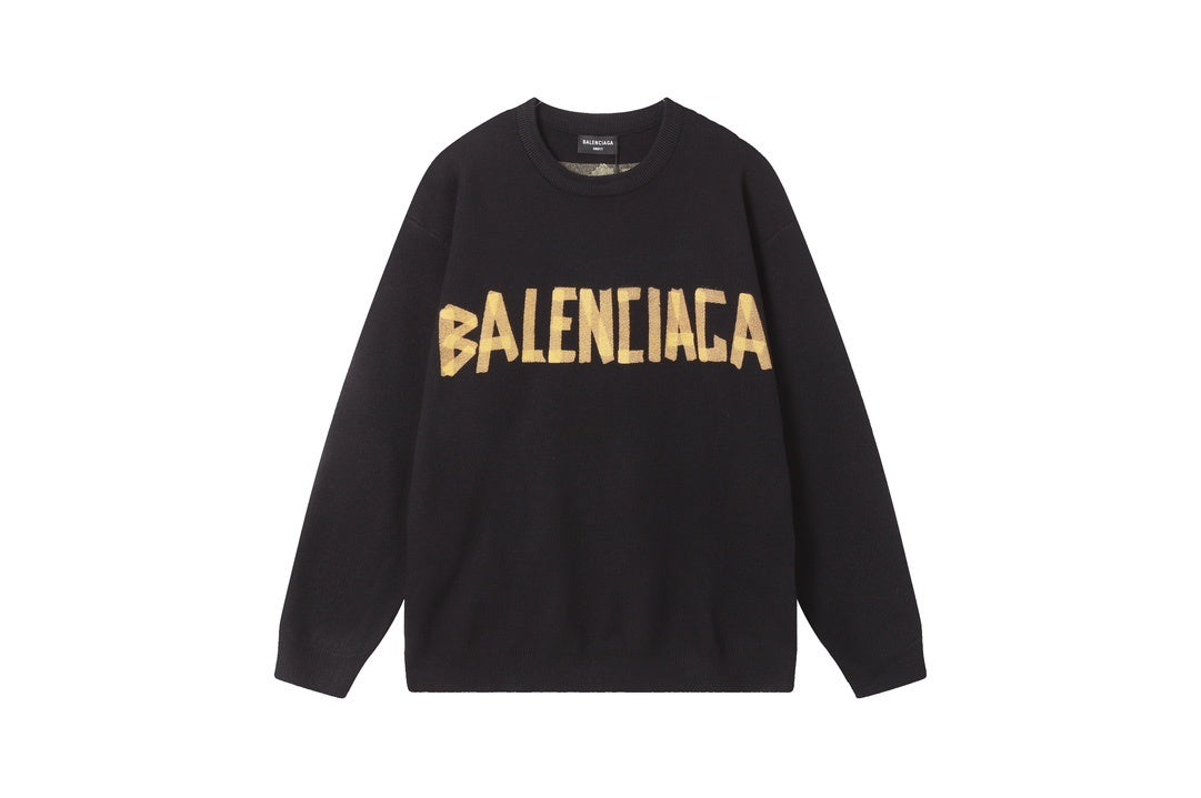 Balenciaga Double Front Sweater "Black-Yellow"