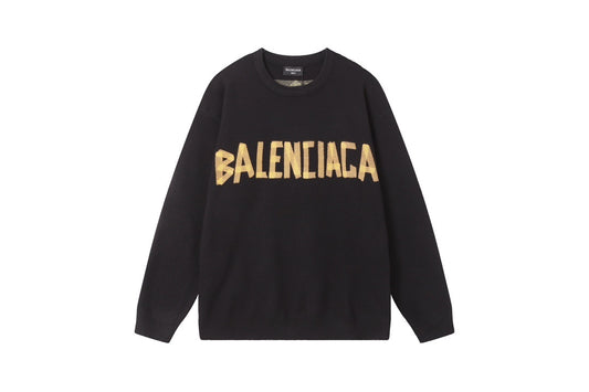 Balenciaga Double Front Sweater "Black-Yellow"
