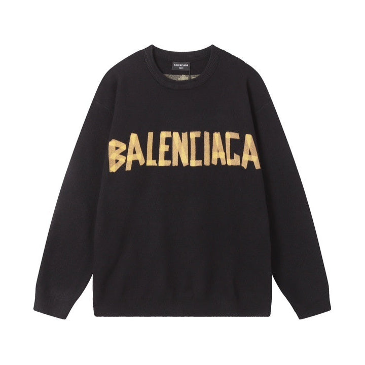 Balenciaga Double Front Sweater "Black-Yellow"